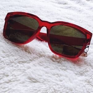 Cerise Bright Red Mirrored Sunglasses
